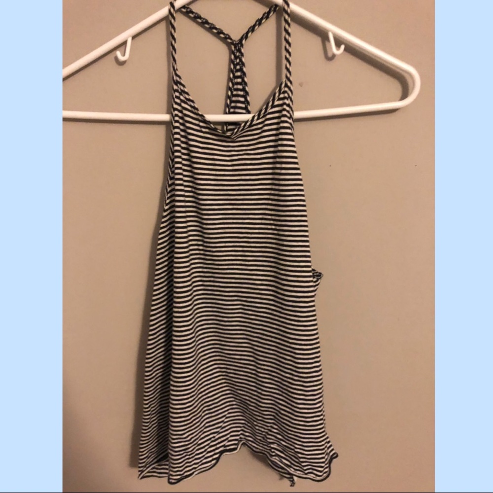 Striped flowy halter top